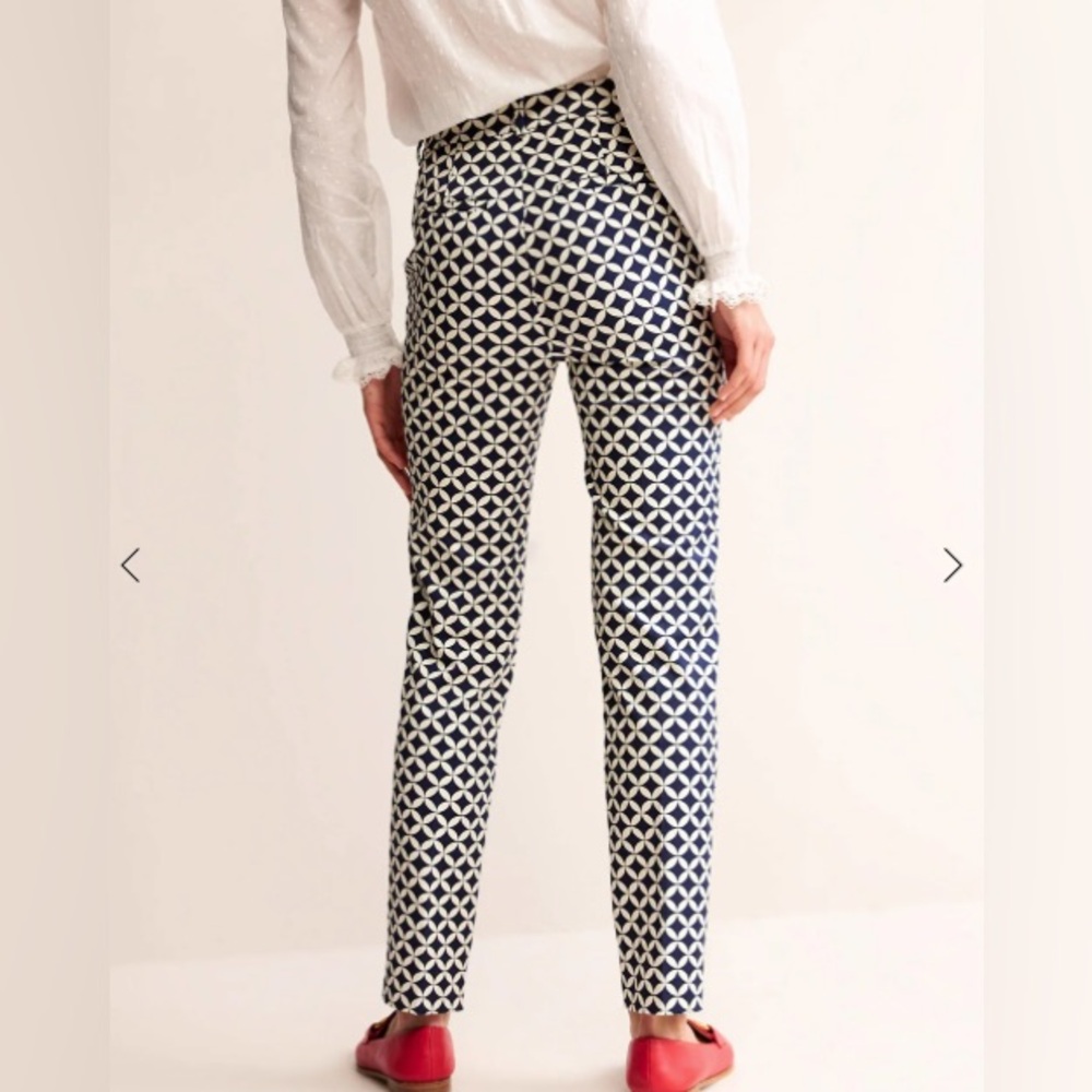 NWOT Biden Highgate Printed Pants in Navy, Diamond Terrace
